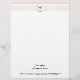 Monogram Elegant Professional Letterhead Briefhoofd