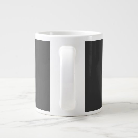 Monogram Elegant Rood Grijs Naam toevoegen Initial Extra Grote Beker (Achterkant)