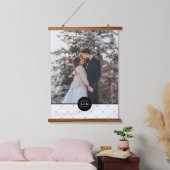 Monogram Elegant Round Lijst Foto Hangend Wandkleed (Slaapkamer)