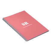 Monogram Elegant roze minimaal Notitieboek (Rechterzijde)