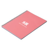 Monogram Elegant roze minimaal Notitieboek (Linkerzijde)