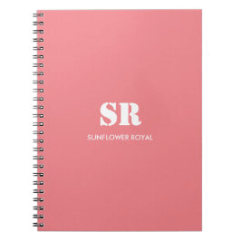 Monogram Elegant roze minimaal Notitieboek
