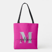 Monogram Elegant Roze Zwart Draagtas (Achterkant)