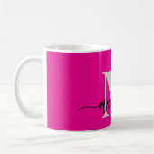 Monogram Elegant Roze Zwart Koffiemok (Links)