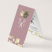 Monogram Elegant Rozen en Pattern Salon Shears Visitekaartjes (Voorkant)