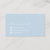 MONOGRAM elegant script modern minimaal bord blauw Visitekaartje (Achterkant)