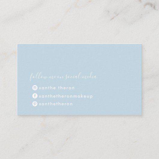 MONOGRAM elegant script modern minimaal bord blauw Visitekaartje (Achterkant)