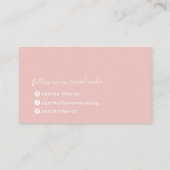 MONOGRAM elegant script modern minimal bord roze Visitekaartje (Achterkant)