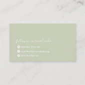 MONOGRAM elegant script modern minimal sage groen Visitekaartje (Achterkant)