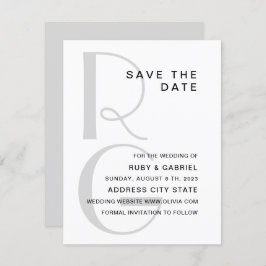 Monogram. Elegant simpele typografie bruiloft Save The Date