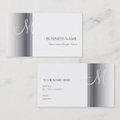 Monogram Elegant Simple Visitekaartje 3 (Voorkant / Achterkant)