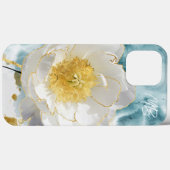 Monogram Elegant Simple White Flower Waterverf Case-Mate iPhone Case (Achterkant (horizontaal))
