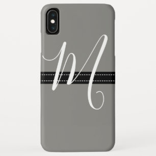 Monogram Elegant Titanium Solid Color iPhone XS Max Hoesje