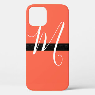 Monogram Elegant Tomaat Effen Kleur iPhone 12 Pro Hoesje