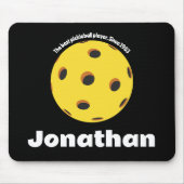 Monogram Elegant trendy Pickleball Simple Black Muismat (Voorkant)