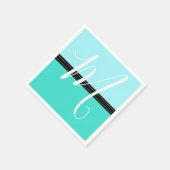 Monogram Elegant Turquoise Waterspout Solid Color Servet (Hoek)