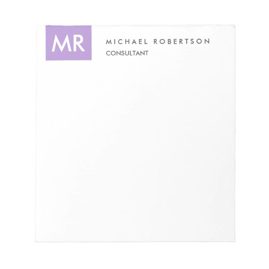 Monogram Elegant Unieke Naam Initialen Notitieblok (Voorkant)