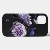 Monogram Elegant Violet Floral Roos Case-Mate iPhone Hoesje (Back (Horizontal))