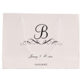 Monogram elegant voor de bruiloft groot cadeauzakje (Achterkant)