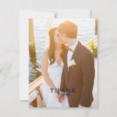  Monogram Elegant Zwart-Wit Blank Bedankkaart (Achterkant)