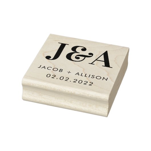 monogram elegante chocolade bruiloft favoriet 	rubberstempel (Stempel)