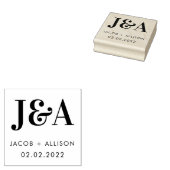 monogram elegante chocolade bruiloft favoriet 	rubberstempel (Gestempeld)