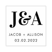monogram elegante chocolade bruiloft favoriet 	rubberstempel (Afrduk)