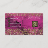 Monogram Elegante Classy Pink Gold QR-code Visitekaartje (Voorkant)