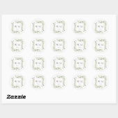 Monogram Elegante Groenelementen Gouden Bruiloft Ronde Sticker (Vel)