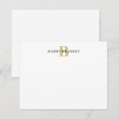 Monogram Elegante Minimaal Stijlvolle Flat Note Ka Notitiekaartje (Voorkant / Achterkant)