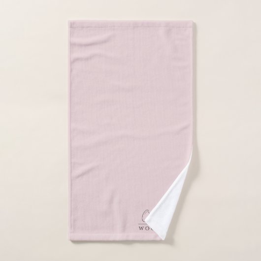 Monogram Elegante minimale Blush Roze en Zwart Bad Handdoek (Handdoek)