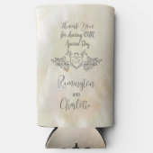 Monogram Elegante Moeder-van-Parel Perzik Bruiloft (Voorkant)