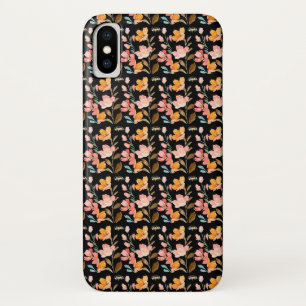 Monogram Elegante Roze Waterverf iPhone X Hoesje
