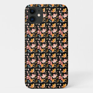 Monogram Elegante Roze Waterverf iPhone 11 Hoesje