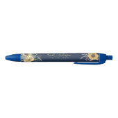 Monogram Elegante Rustieke Zonnebloemen Wiskunde L Zwarte Inkt Pen (Bodem)