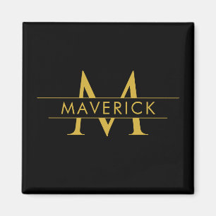 Monogram Elegante Sierlijke Op Maat Gemaakte Naam Magneet