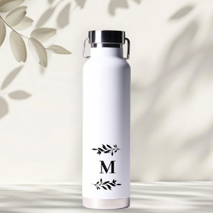 Monogram Elegante Trouw Witte Waterfles Cadeau