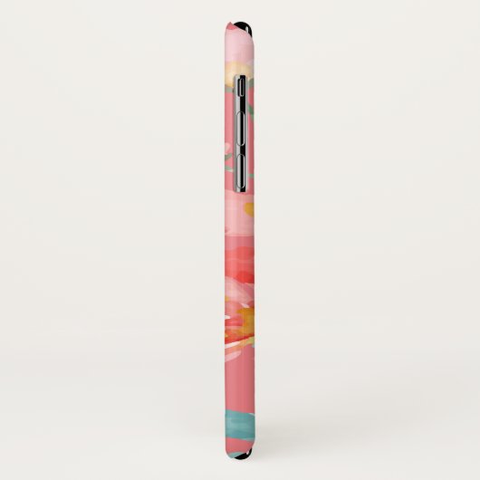 Monogram Elegante Waterverf Roze Appel Case-Mate iPhone Case (Achterkant/links)