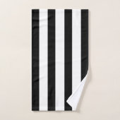 Monogram elegante zwarte witte verticale strepen bad handdoek (Handdoek)