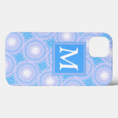 Monogram Elektrisch blauw cirkelpatroon Hoesje-Mat Case-Mate iPhone Case (Achterkant (horizontaal))