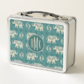 Monogram | Elephant Blauwgroen Caravan Pattern (Achterkant)