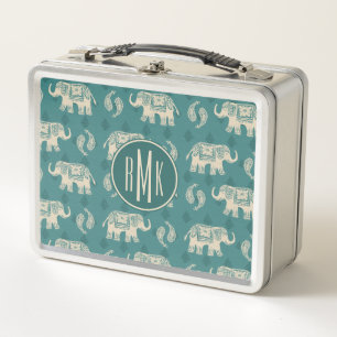 Monogram   Elephant Blauwgroen Caravan Pattern
