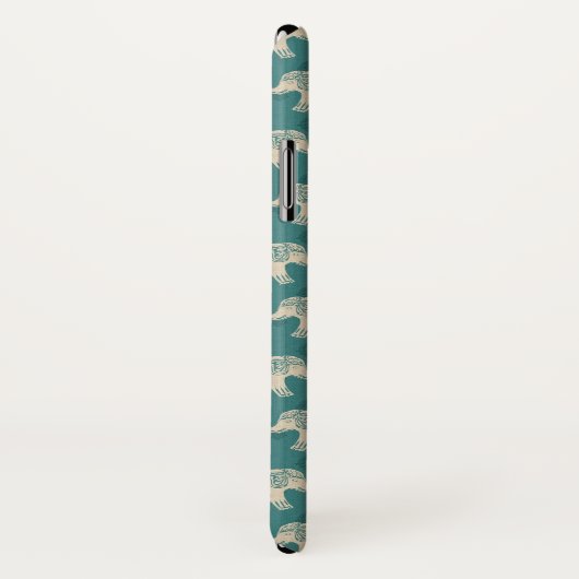 Monogram | Elephant Blauwgroen Caravan Pattern Case-Mate iPhone Case (Achterkant / rechts)