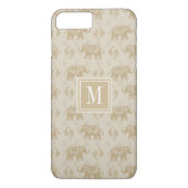 Monogram | Elephant Khaki Caravan Pattern Case-Mate iPhone Case (Achterkant)