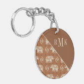 Monogram | Elephant Oranje Caravan Pattern Sleutelhanger (Voorkant Links)