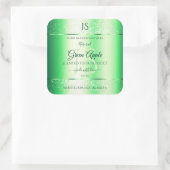 Monogram Emerald Green Soft Glitter Product Labels (Tas)