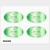 Monogram Emerald Green Soft Glitter Product Labels (Vel)
