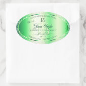 Monogram Emerald Green Soft Glitter Product Labels (Tas)