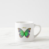 Monogram Emerald Paarse Butterfly Espresso Mok (Rechts)