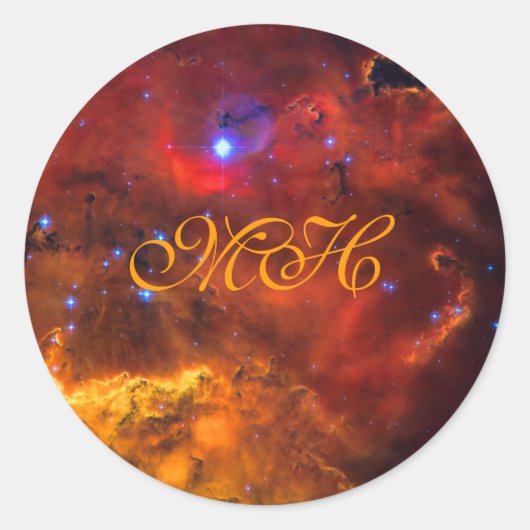 Monogram - Emissienevel NGC 2467 in Puppis Ronde Sticker (Voorkant)